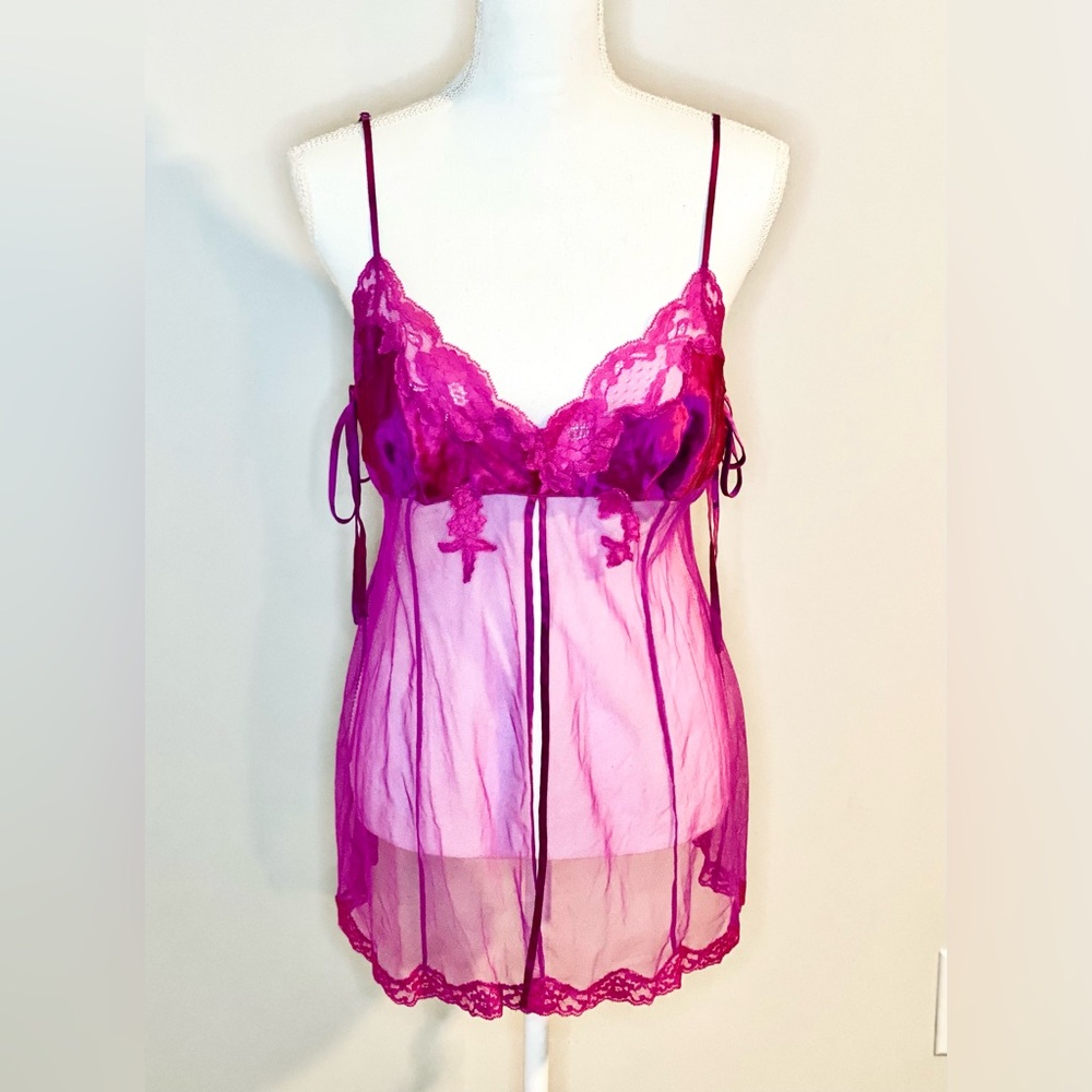 Vintage Victoria’s Secret Babydoll Chemise Y2K Valentines Lingerie Pink Large